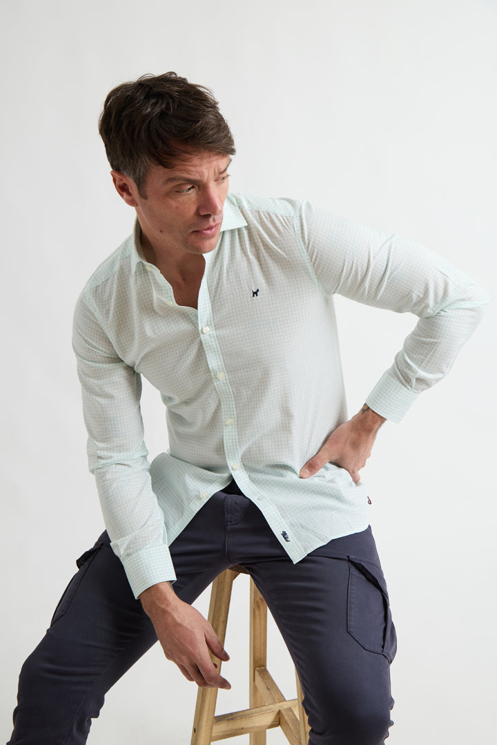 Camisa de microcuadros en Tencel