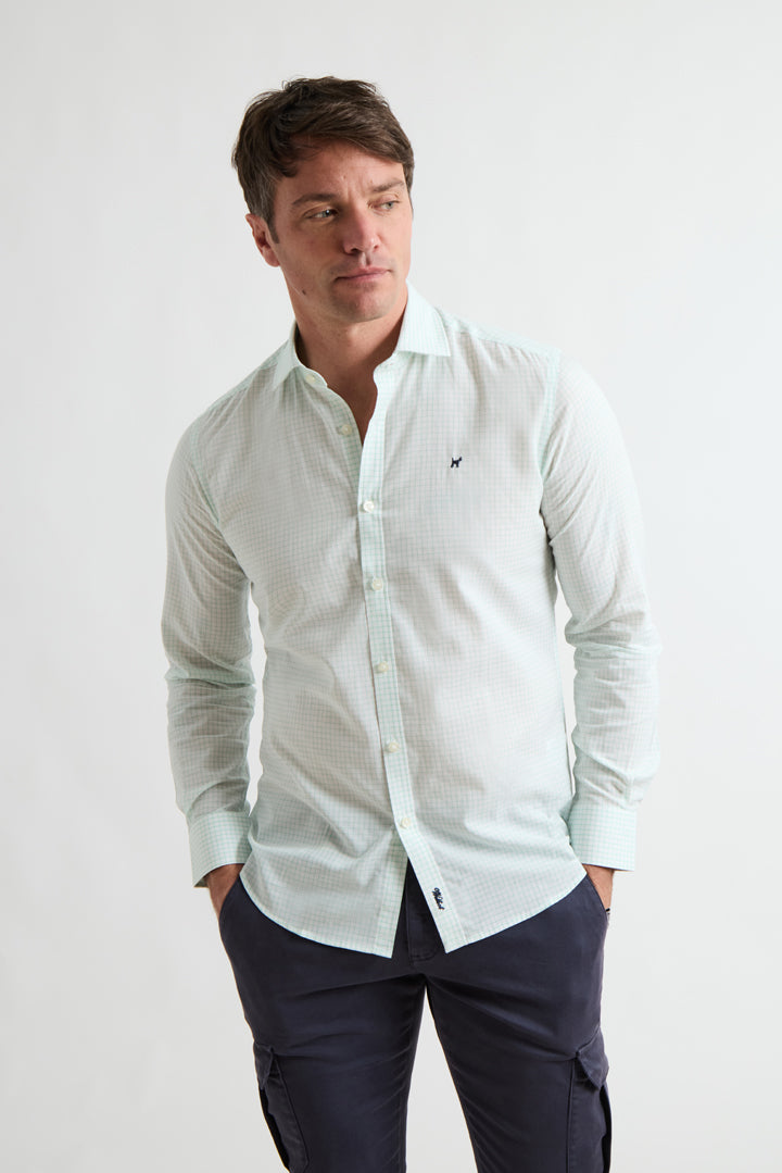 Camisa de microcuadros en Tencel