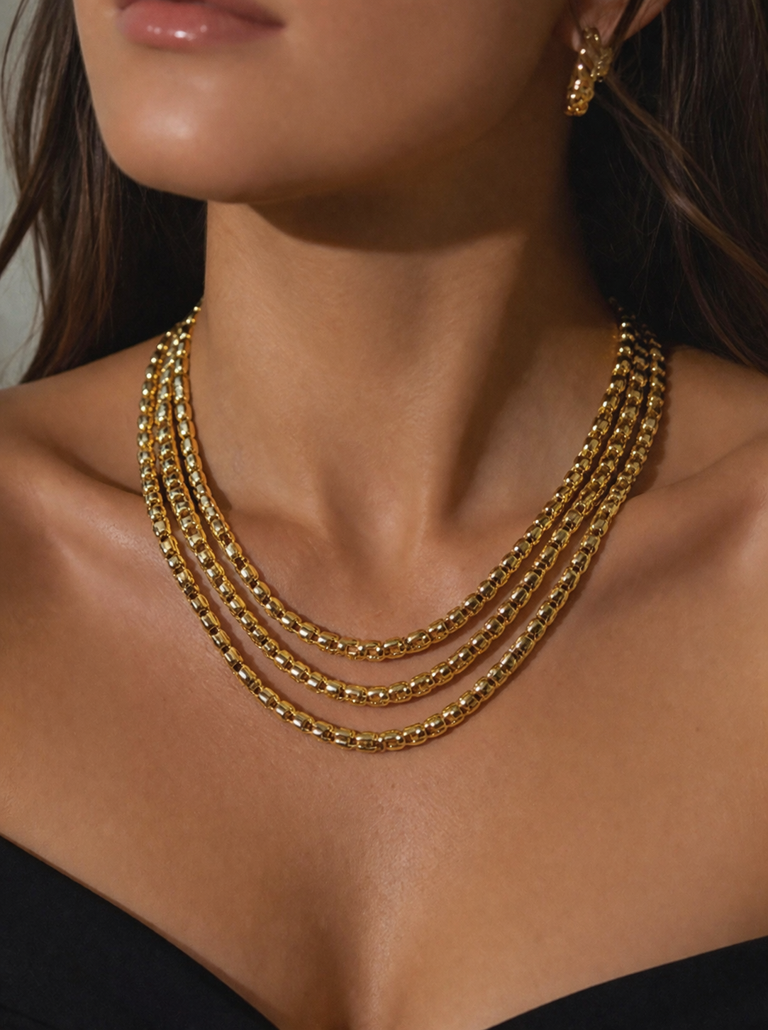 Aliza collar de tres cadenas